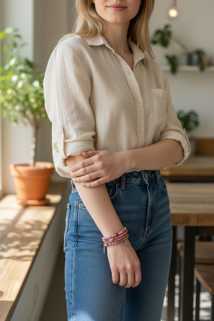 Pink handmade bracelet