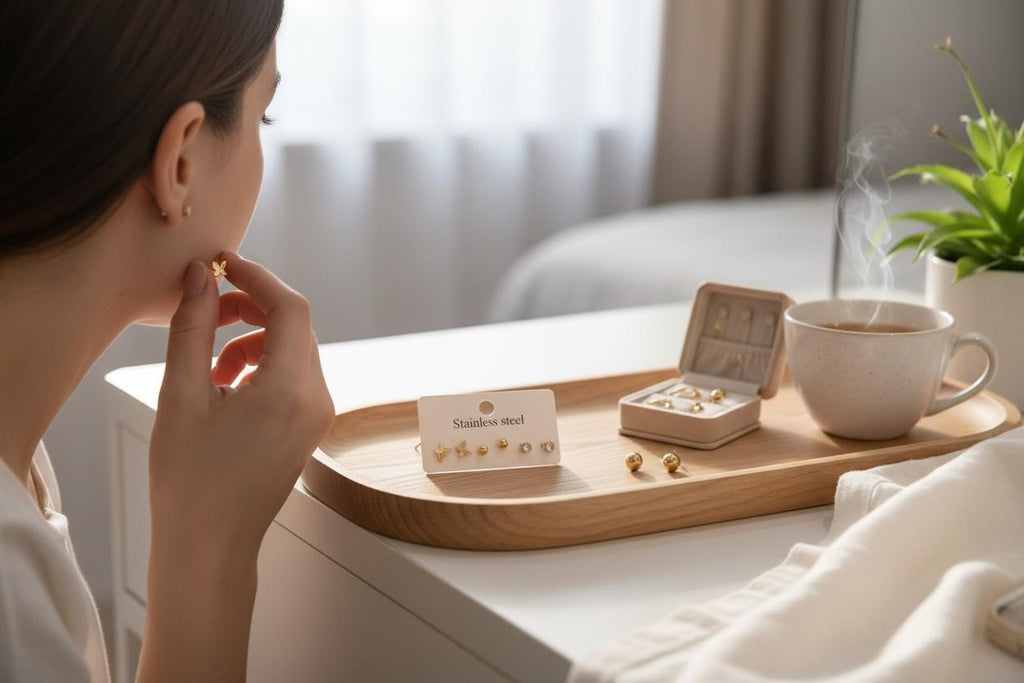 set of small earrings