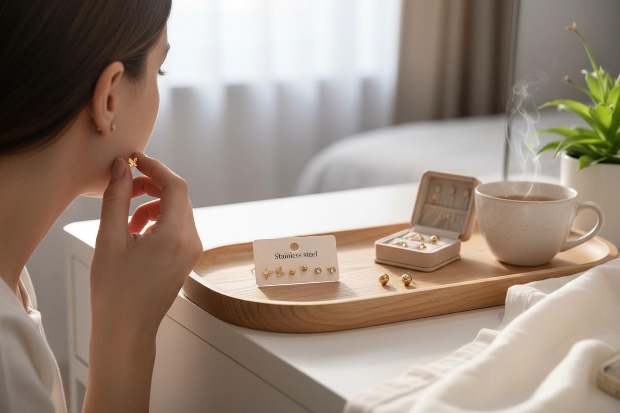 set of small earrings