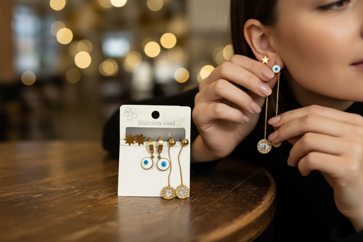 Stainless steel earing