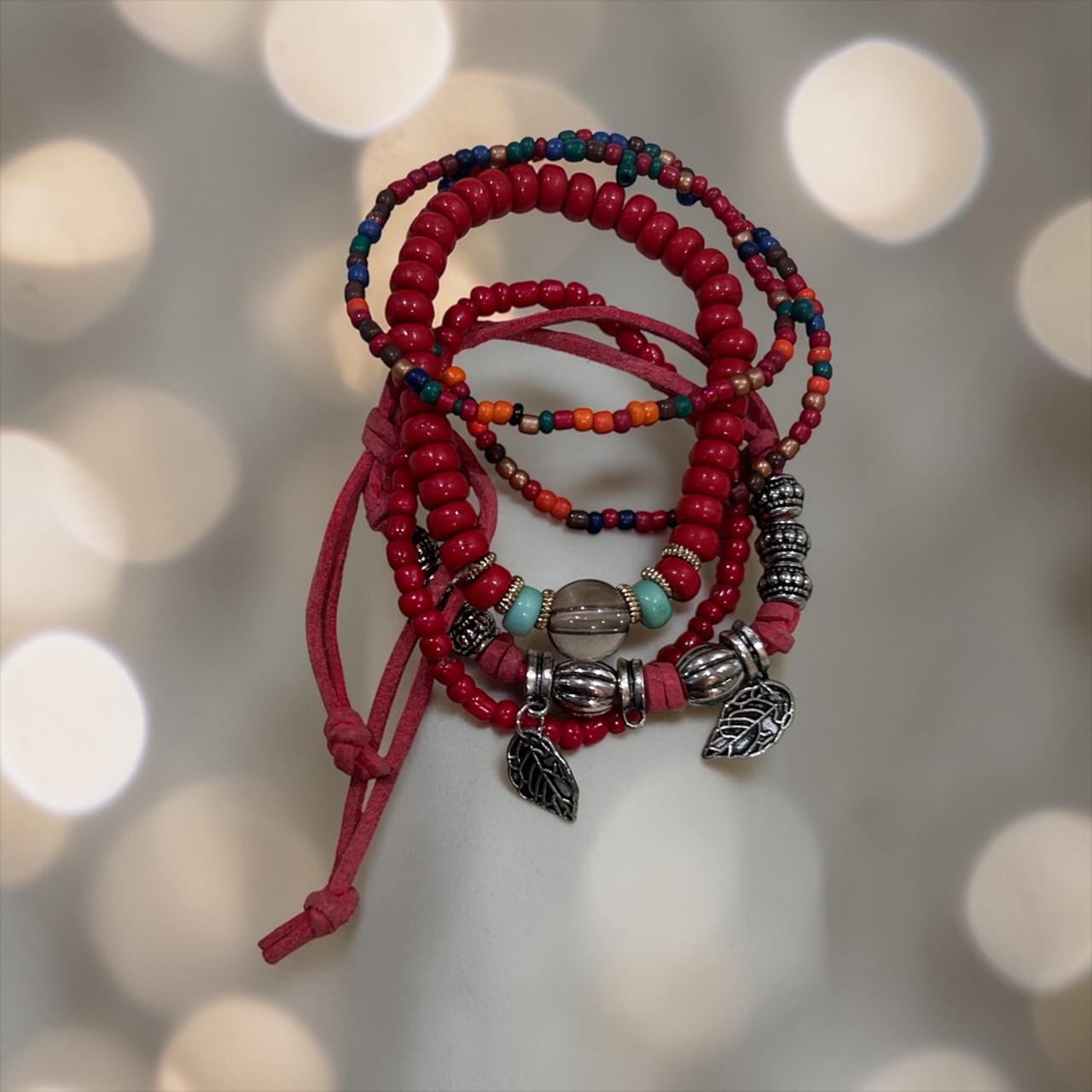 set of red bracelets