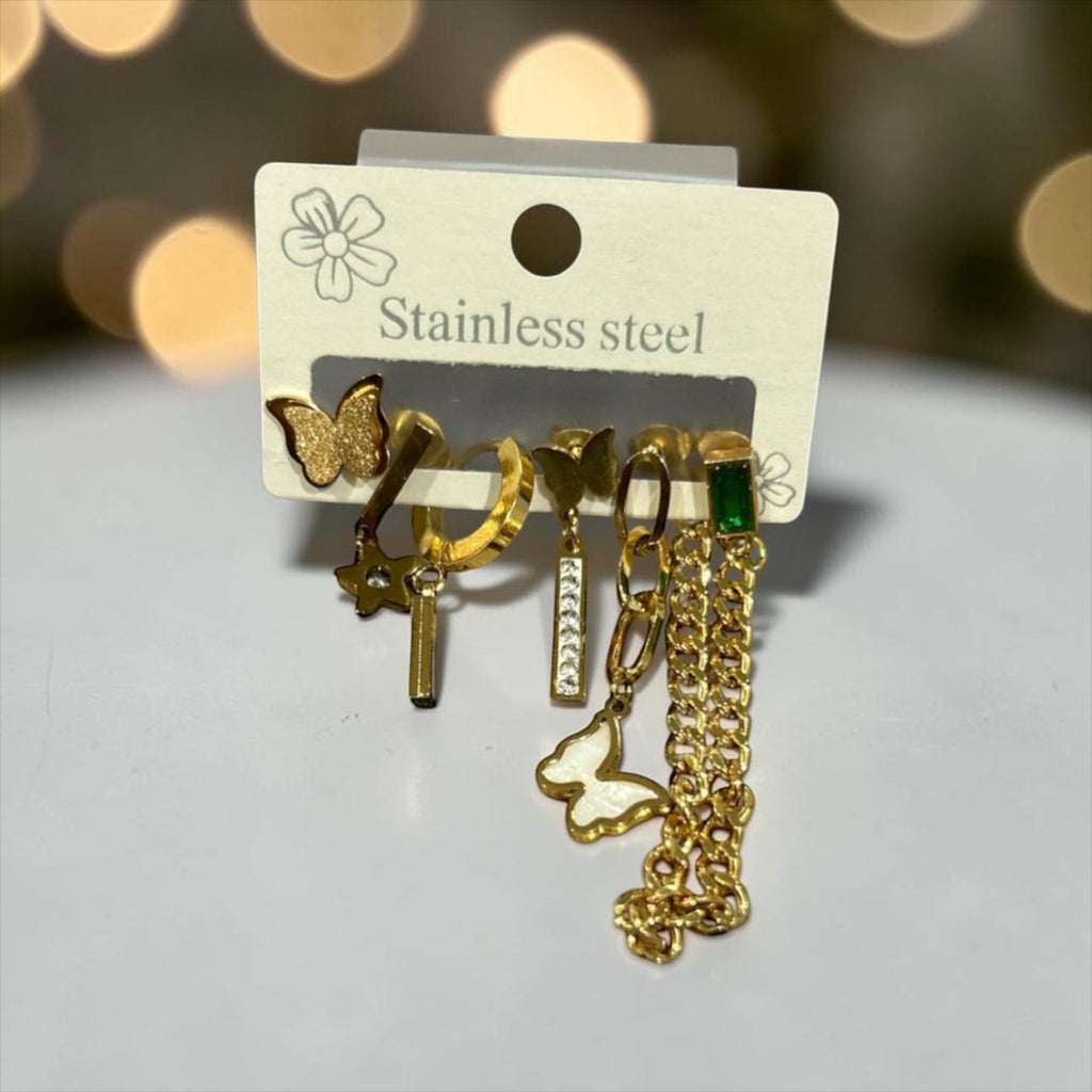 set of stainless-steel earrings