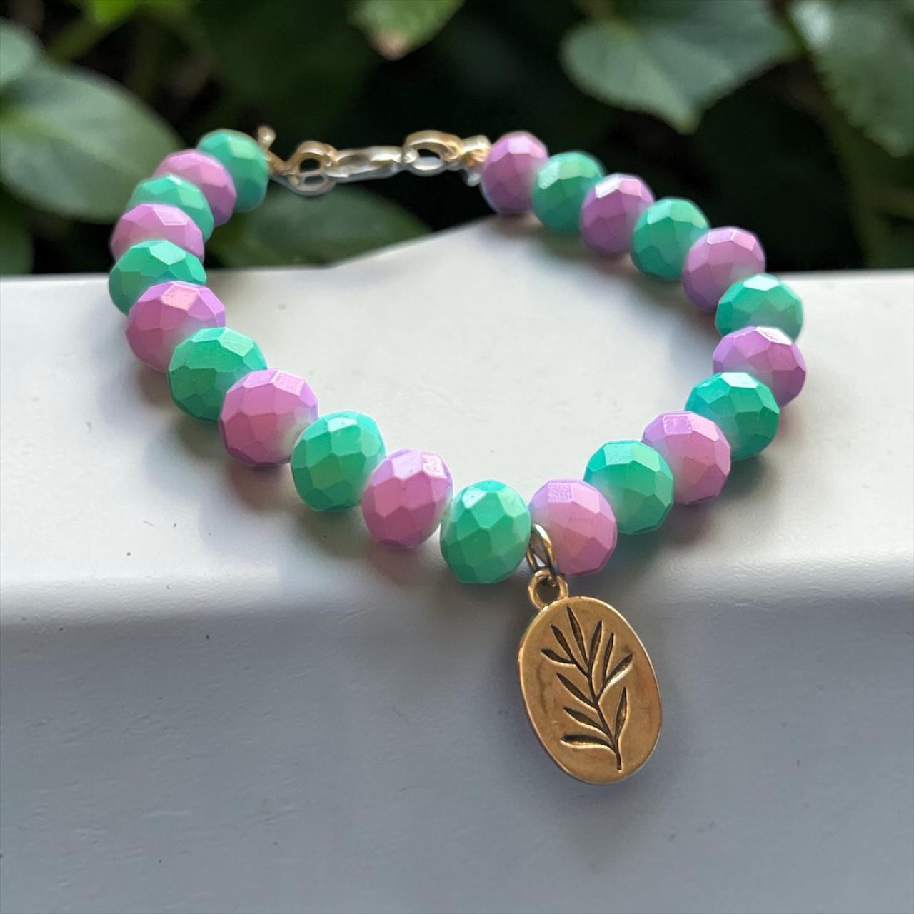 turquoise and purple bracelet