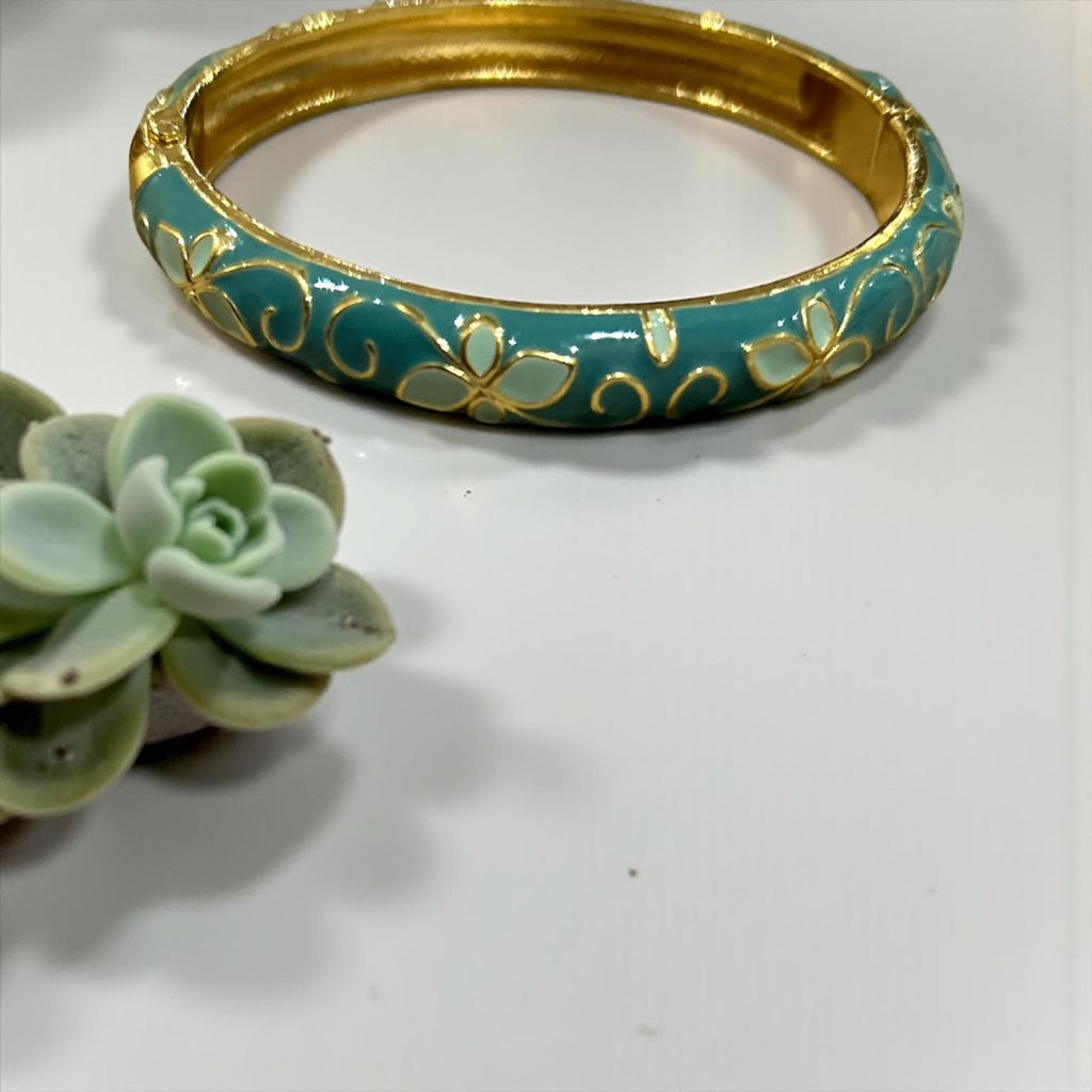 pink , green bracelets