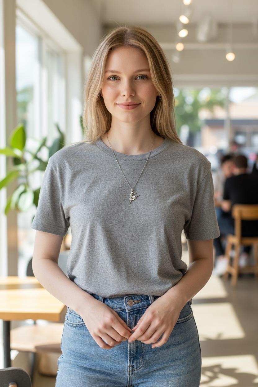 Silver ballerina necklace