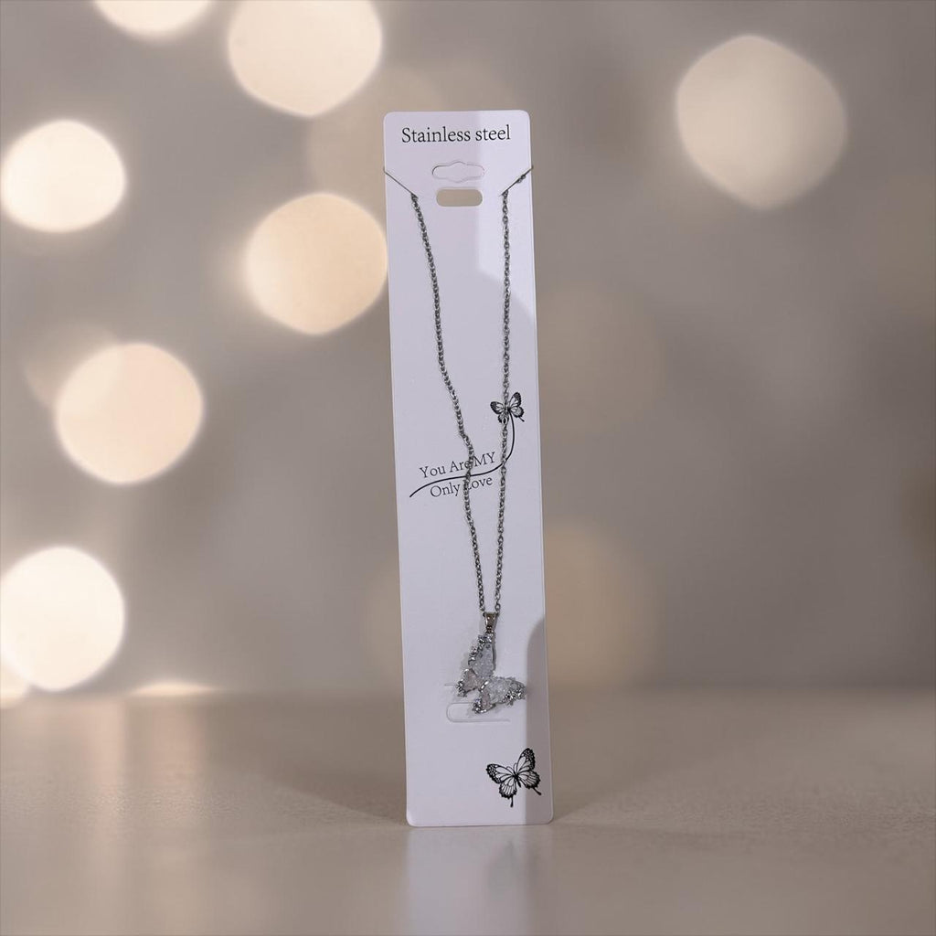Silver butterfly necklace