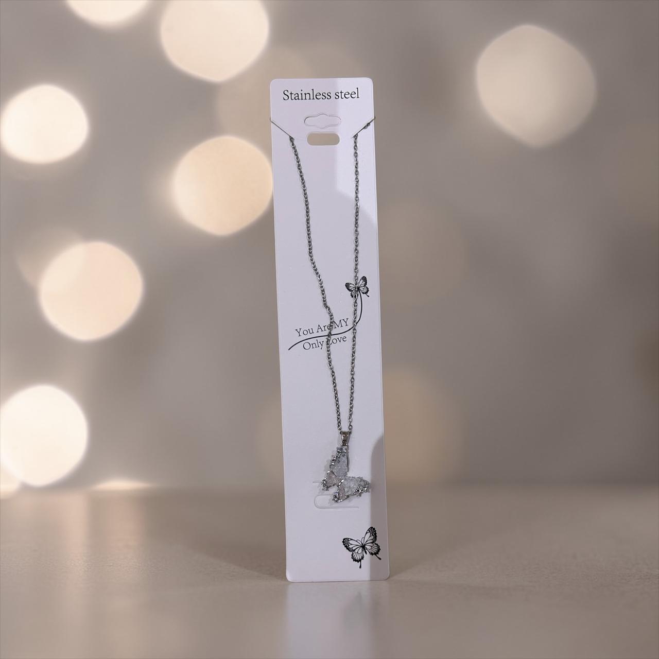 Silver butterfly necklace